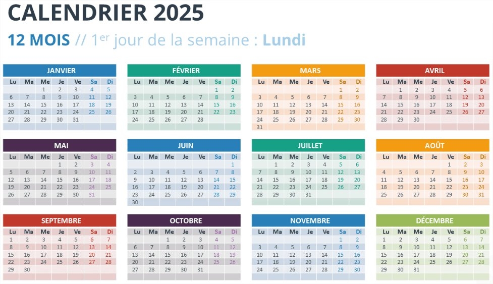 Calendrier de la saison 2024 2025